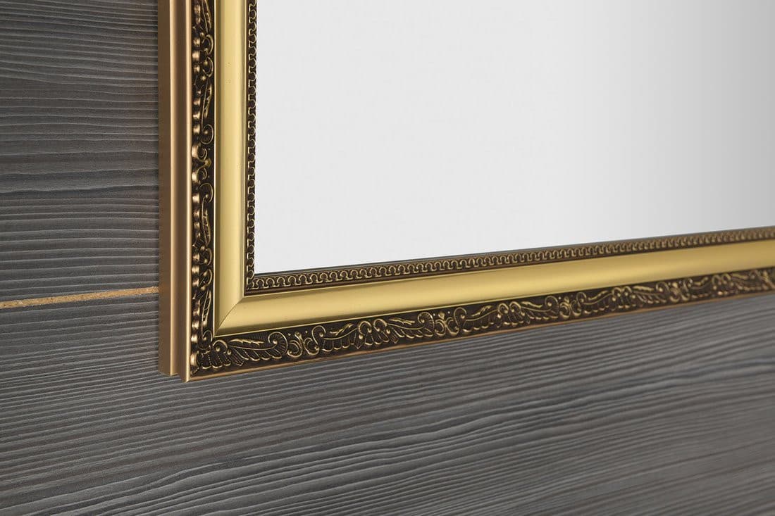 BOHEMIA lustro prostokątne w drewnianej ramie 589x989 mm, złote