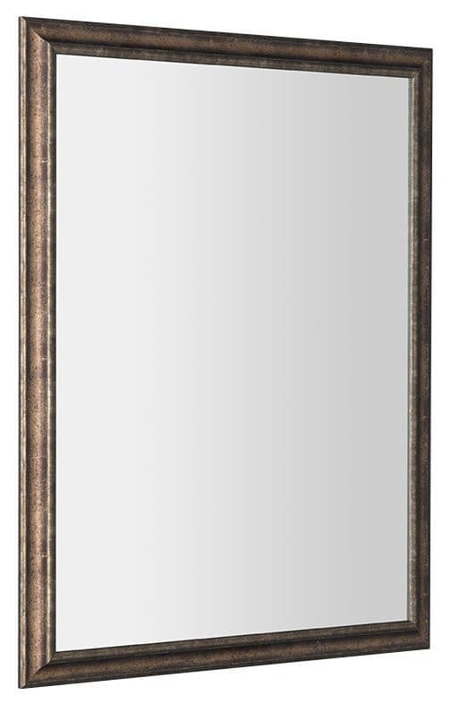 ROMINA lustro prostokątne w drewnianej ramie 680x880mm z brązową patyną