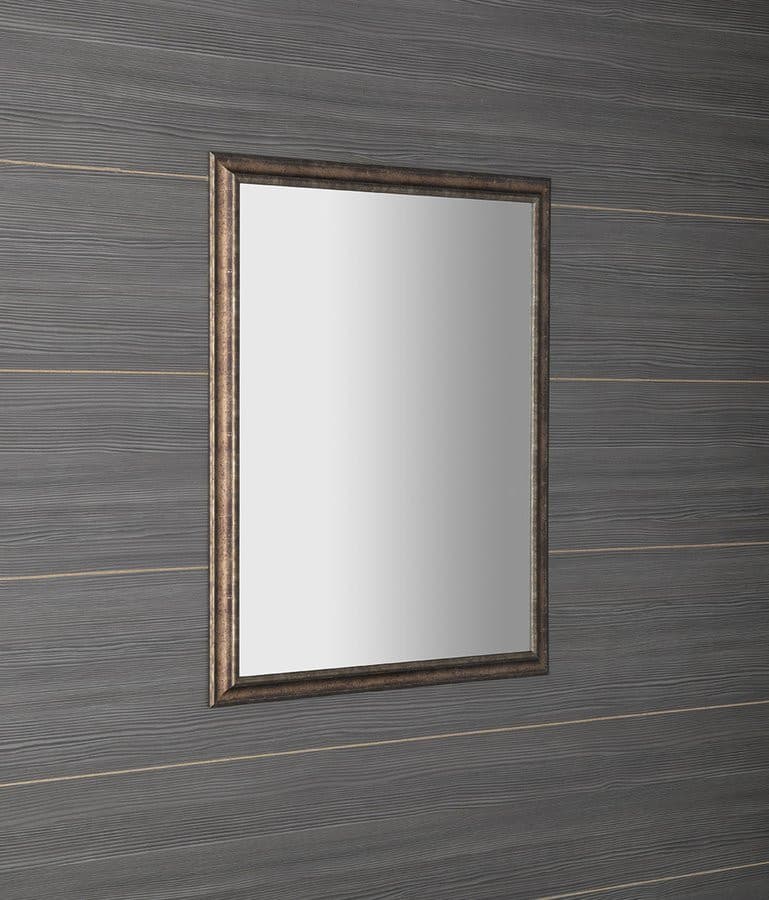 ROMINA lustro prostokątne w drewnianej ramie 680x880mm z brązową patyną