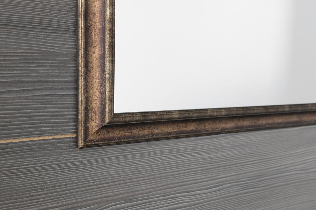 ROMINA lustro prostokątne w drewnianej ramie 680x880mm z brązową patyną