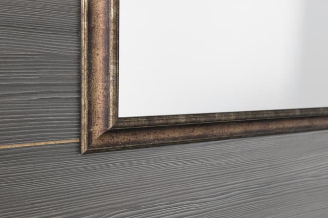 ROMINA lustro prostokątne w drewnianej ramie 680x880mm z brązową patyną