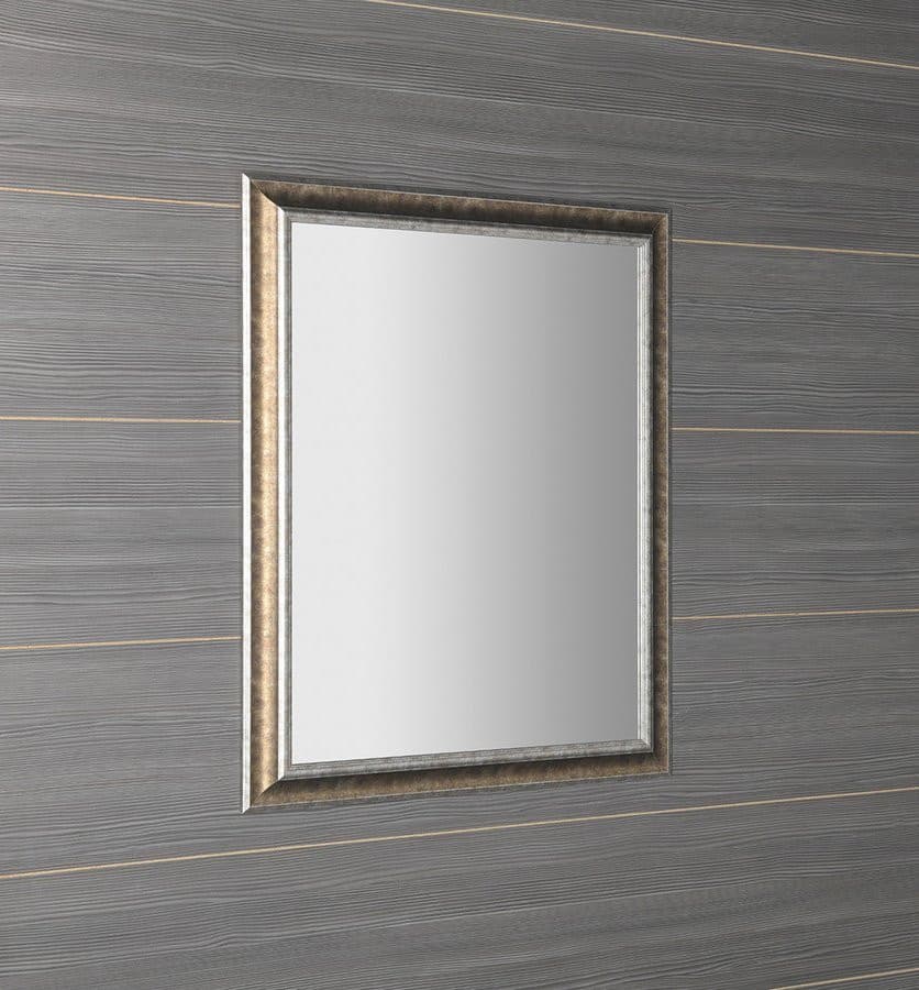 AMBIENTE lustro prostokątne w drewnianej ramie 720x920 mm, brązowa patyna
