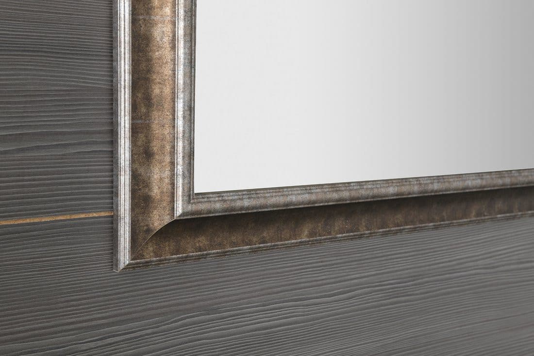 AMBIENTE lustro prostokątne w drewnianej ramie 620x1020mm, brązowa patyna