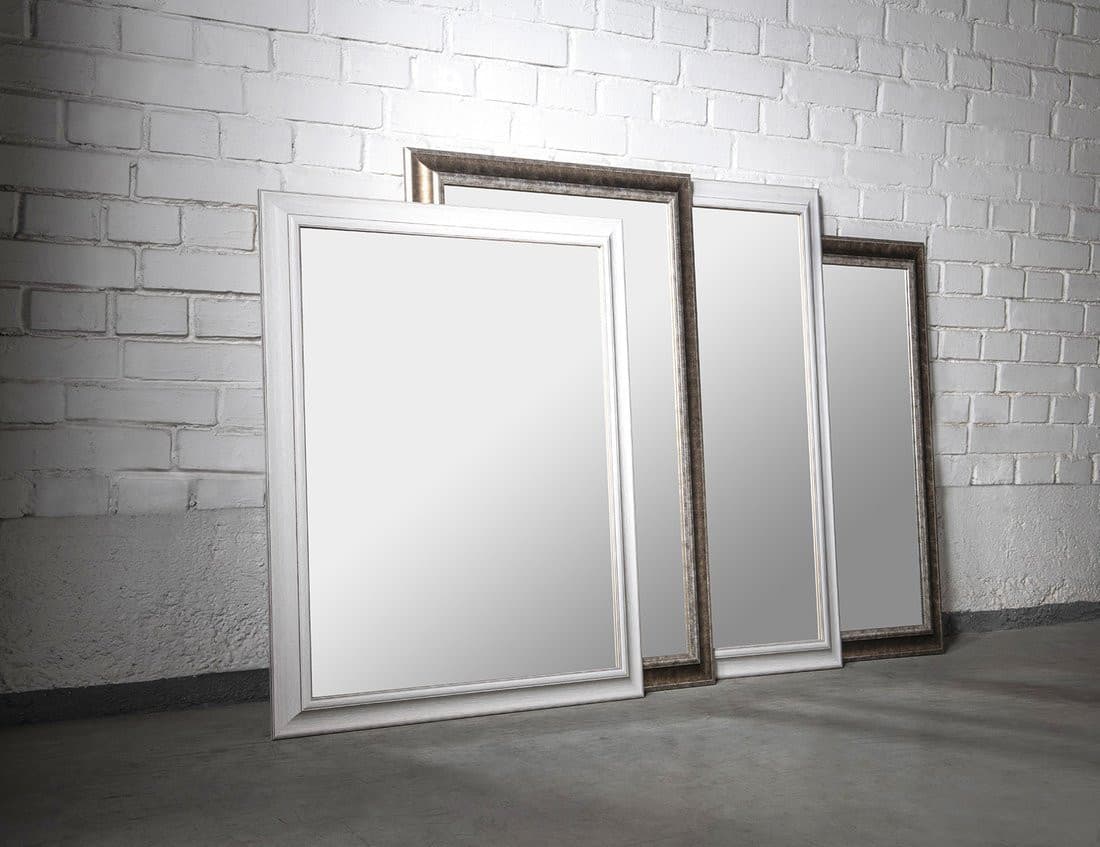 AMBIENTE lustro prostokątne w drewnianej ramie 620x1020 mm, starobiały