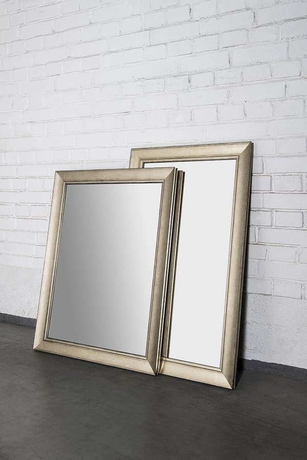 Lustro CORONA w drewnianej ramie, 628x1028 mm, kolor szampan
