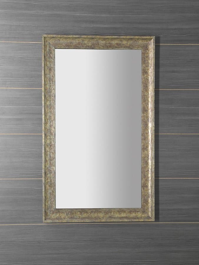 MANTILA lustro prostokątne w drewnianej ramie 760x1260mm, antyczne