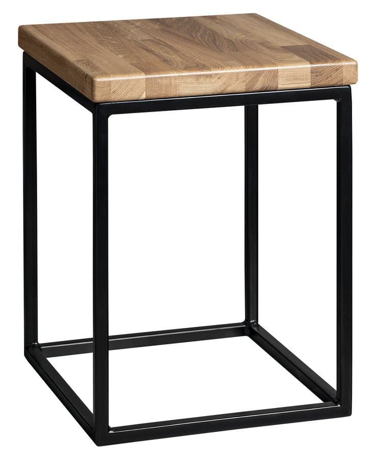SKA taboret łazienkowy 30x41x30cm (SKA401), czarny mat/dąb