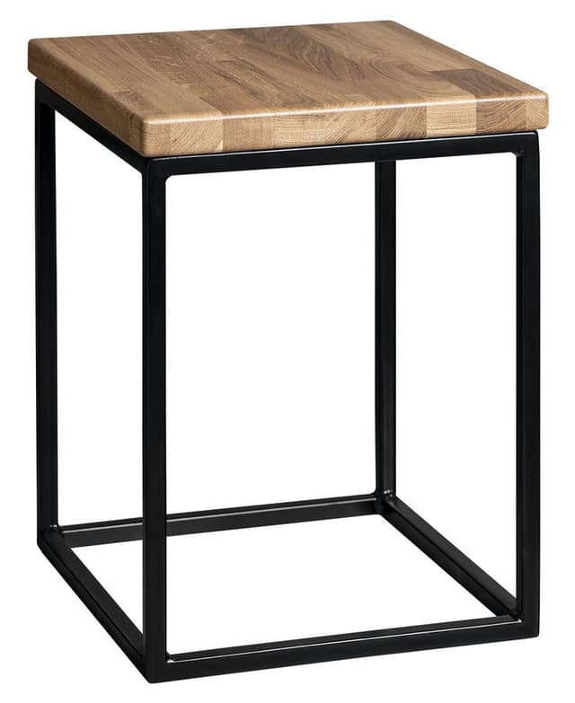 SKA taboret łazienkowy 30x41x30cm (SKA401), czarny mat/dąb