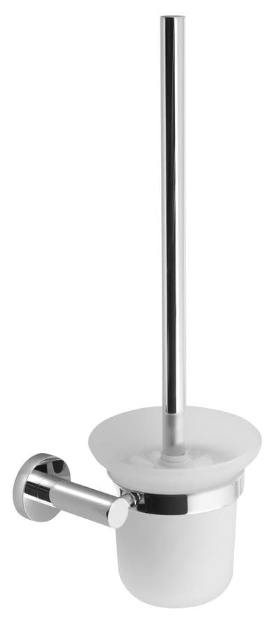 X-ROUND wisząca szczotka do WC, szkło mleczne chrom (148x384x121 mm)