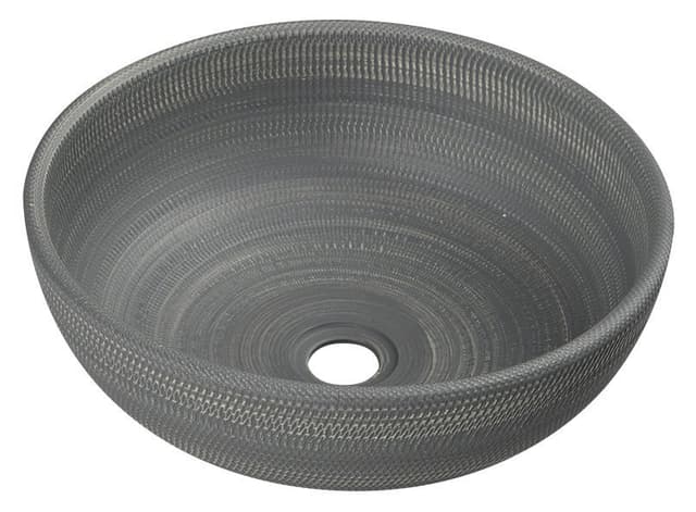 PRIORI umywalka ceramiczna nablatowa okrągła Ø 41 cm, szara z wzorem