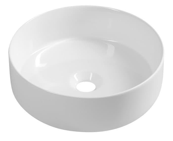 INFINITY ROUND umywalka ceramiczna nablatowa, okrągła Ø36cm, biała