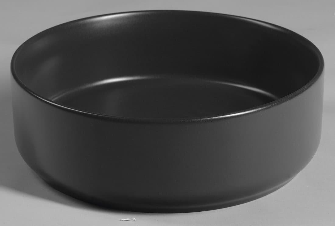 INFINITY ROUND umywalka ceramiczna nablatowa, okrągła czarna mat, Ø36cm