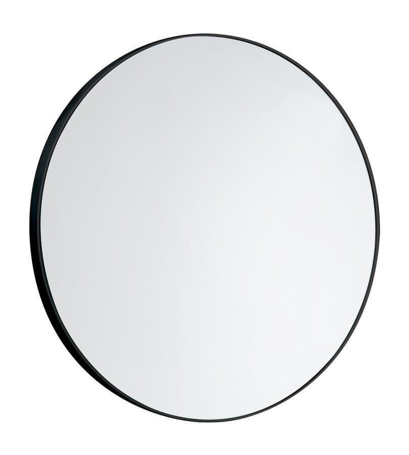 Lustro okrągłe w ramie plastikowej, średnica 60 cm, czarne matowe