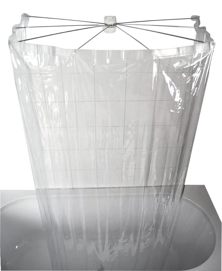OMBRELLA kotara prysznicowa składana 100x70cm, przezroczysta