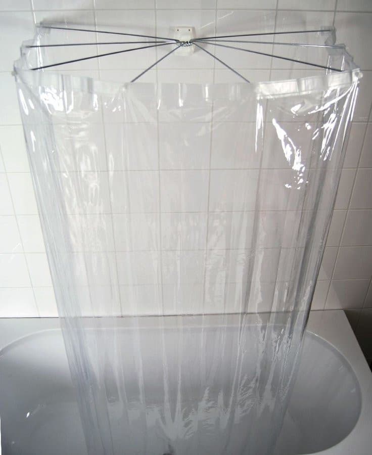 OMBRELLA kotara prysznicowa składana 100x70cm, przezroczysta