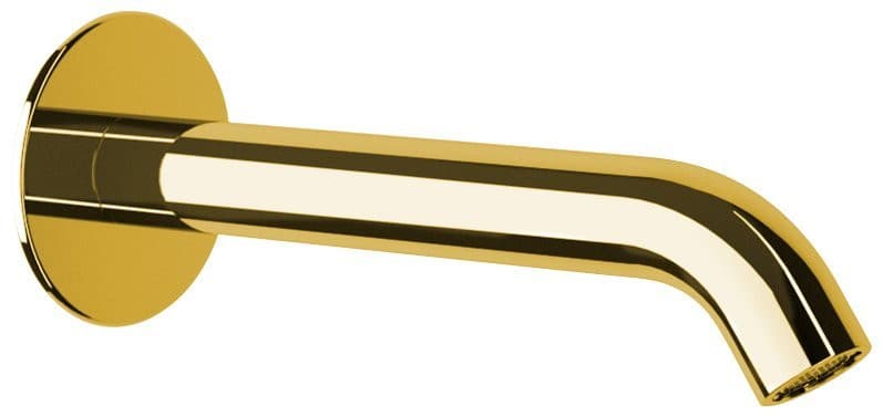 Złota wylewka ścienna 165mm z mosiądzu