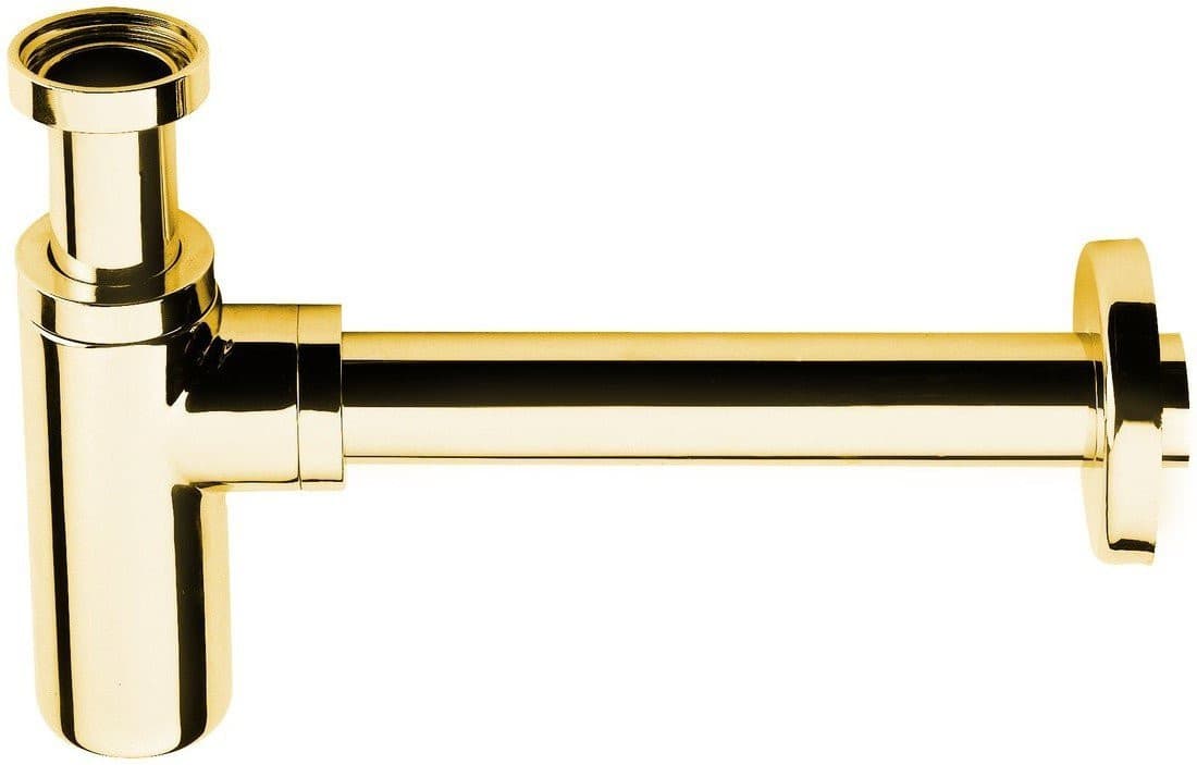 Syfon umywalkowy 5/4, odpływ 32 mm, okrągły złoty