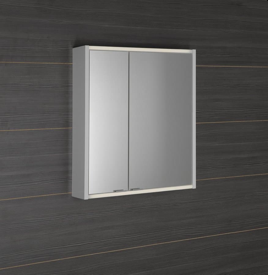 BATU szafka z lustrem 2x oświetlenie LED, 60x71x15cm, biały