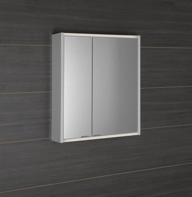 BATU szafka z lustrem 2x oświetlenie LED, 60x71x15cm, biały