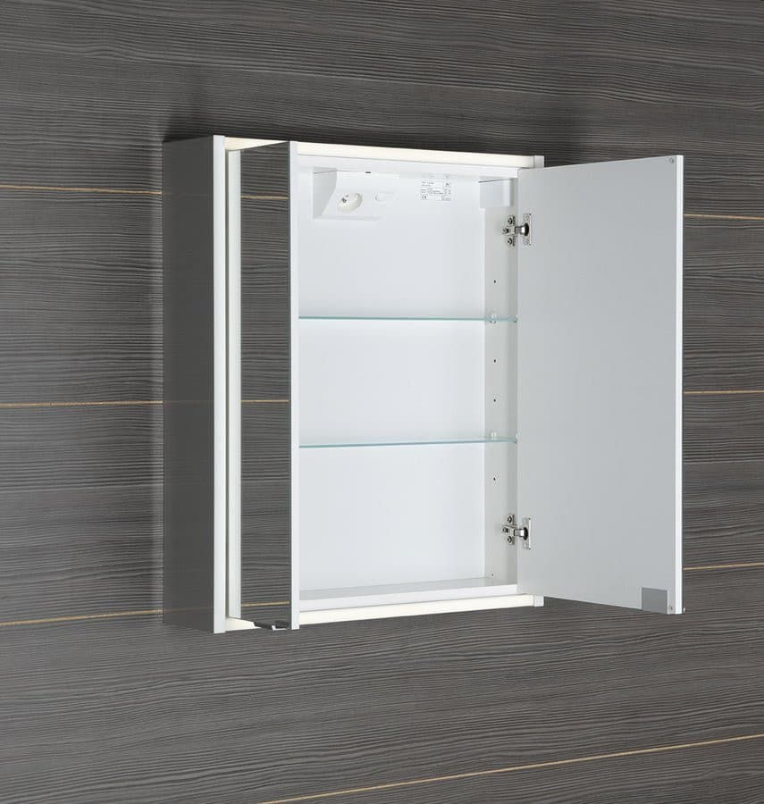 BATU szafka z lustrem 2x oświetlenie LED, 60x71x15cm, biały