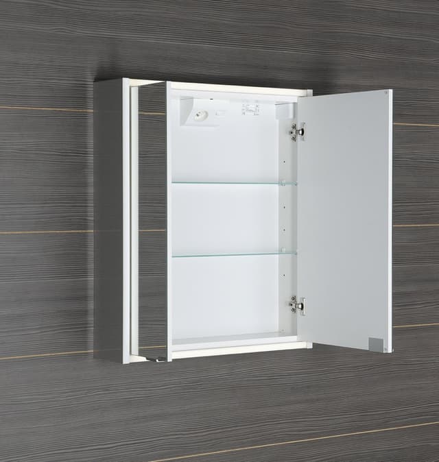 BATU szafka z lustrem 2x oświetlenie LED, 60x71x15cm, biały
