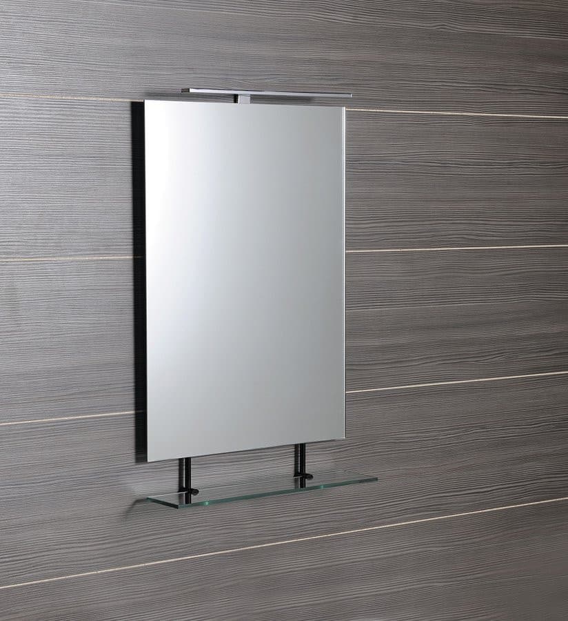 Lustro WEGA z półką 800x800 mm, czarny mat