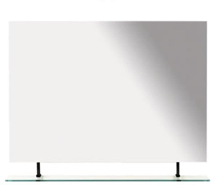 WEGA lustro prostokątne z półką 900x800mm, czarny mat