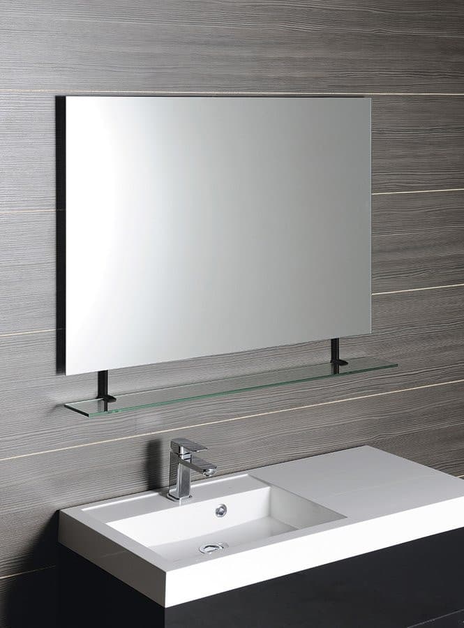 WEGA lustro z półką 1000x800mm, czarny mat