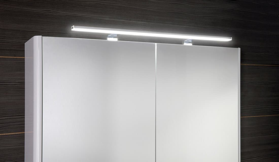 LUCIE szafka z lustrem z oświetleniem LED, 106x70x17 cm, biała