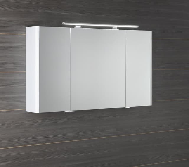 LUCIE szafka z lustrem LED, 126x70x17 cm, biała