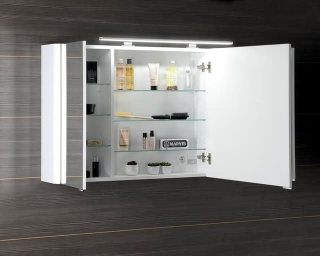 LUCIE szafka z lustrem LED, 126x70x17 cm, biała