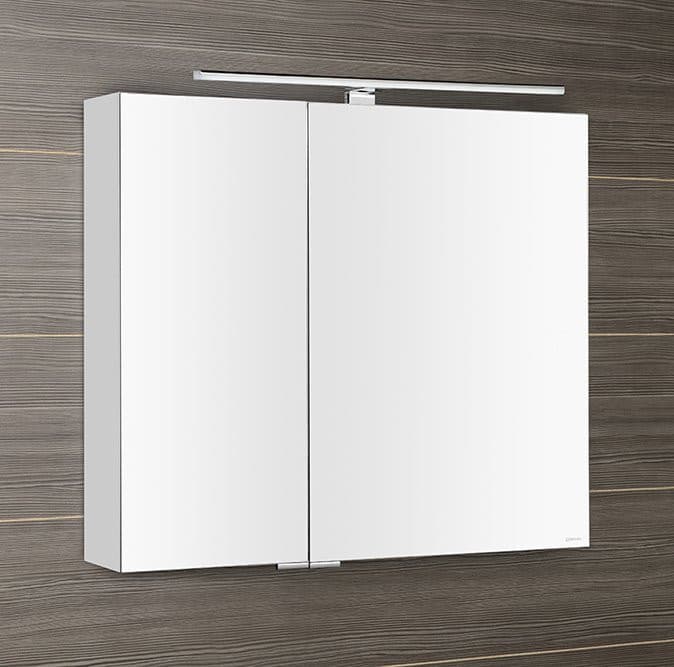 MIRRÓ szafka lustrzana z LED, 80x70x16cm, biała