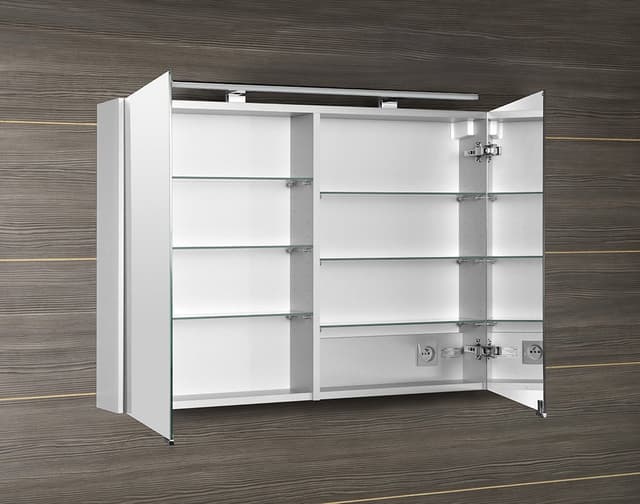 MIRRÓ szafka z lustrem i oświetleniem LED, 100x70x16 cm, biała