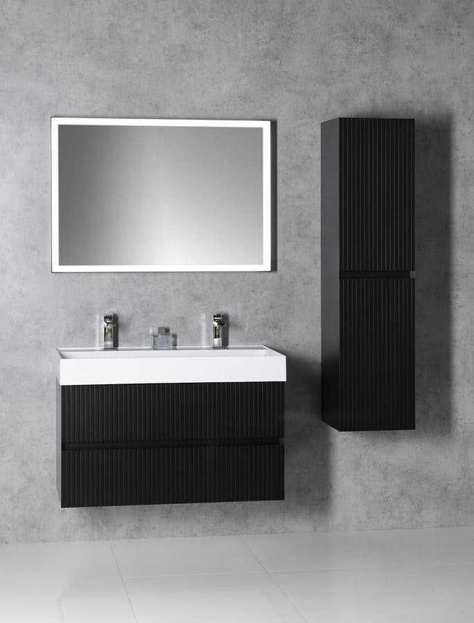 GODIVA umywalka kompozytowa podwójna, 96x44 cm, 2 otwory, biały