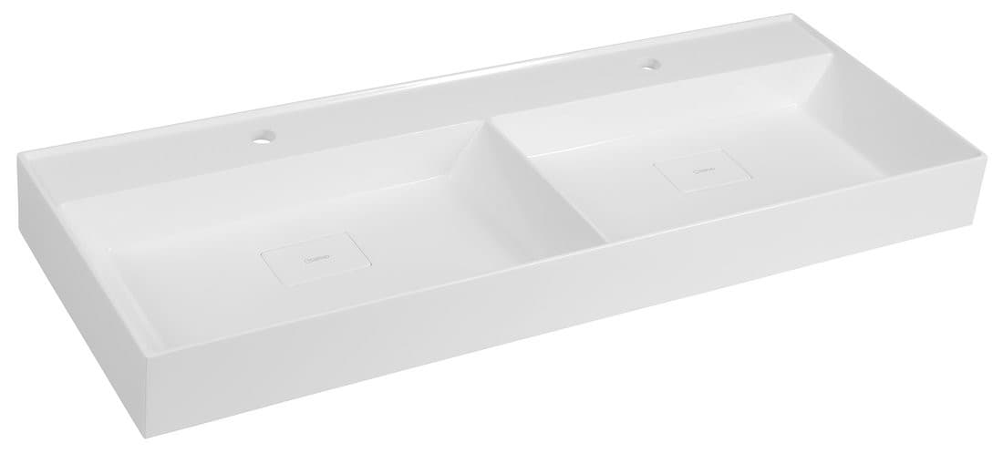 GODIVA podwójna umywalka kompozytowa 119x44cm, biały