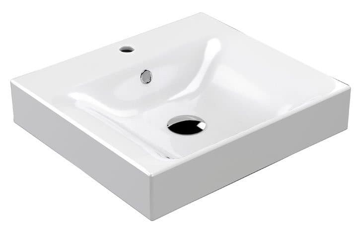CENTO umywalka ceramiczna 50x45 cm, prostokątna, biały