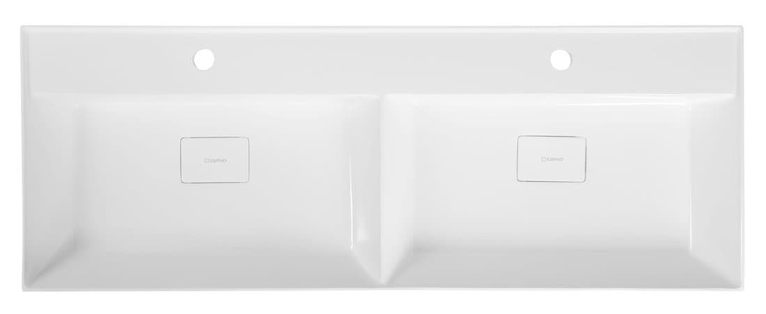 GODIVA podwójna umywalka kompozytowa 119x44cm, biały