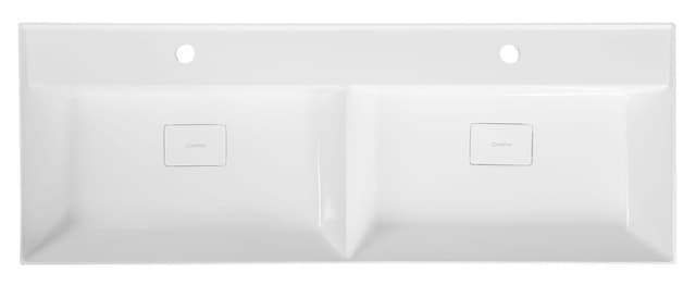 GODIVA podwójna umywalka kompozytowa 119x44cm, biały