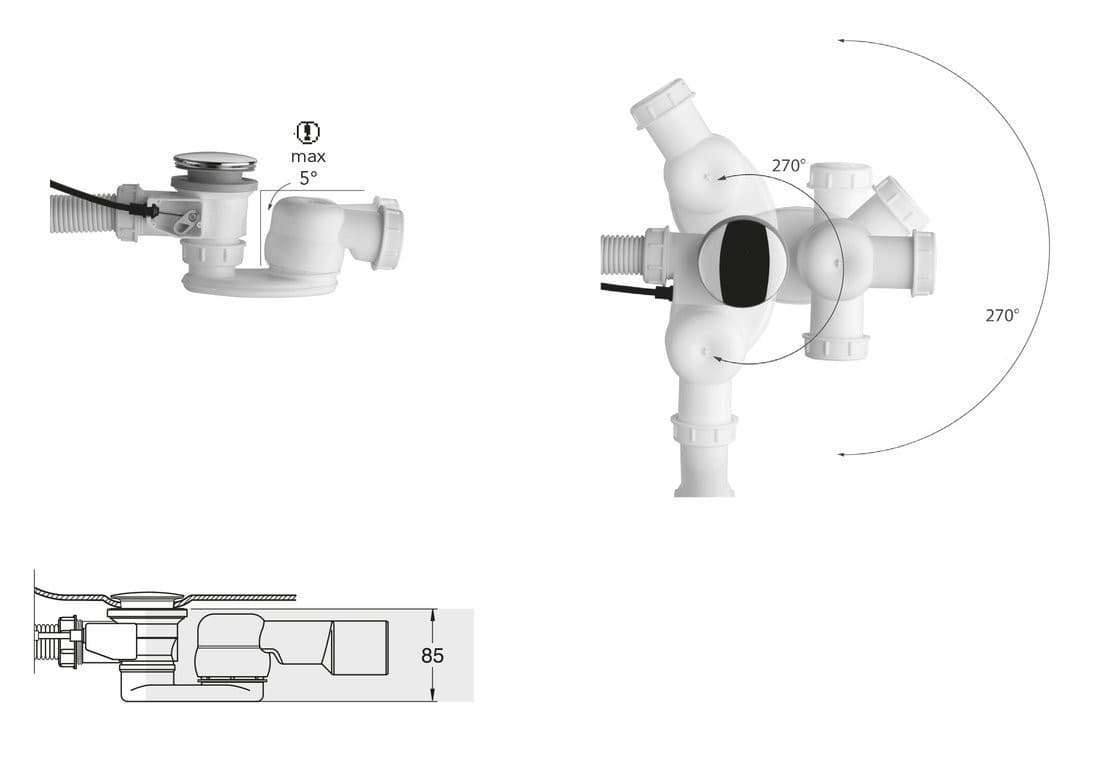 Syfon DN40, wysokość 42mm, 6/4"