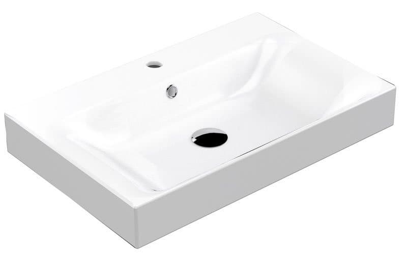 CENTO umywalka ceramiczna 60x45 cm, biały prostokątny