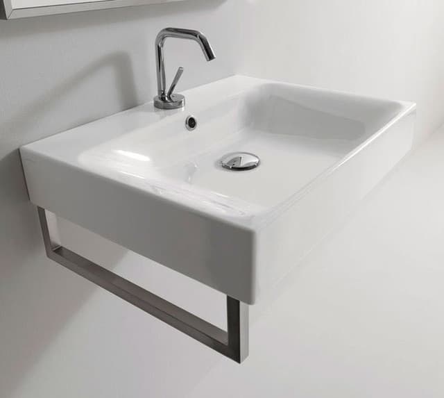 CENTO umywalka ceramiczna 60x45 cm, biały prostokątny