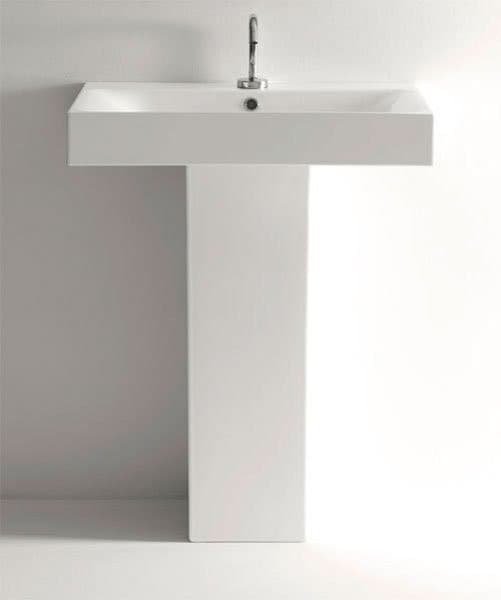 CENTO umywalka ceramiczna 80x45cm, prostokątna biała