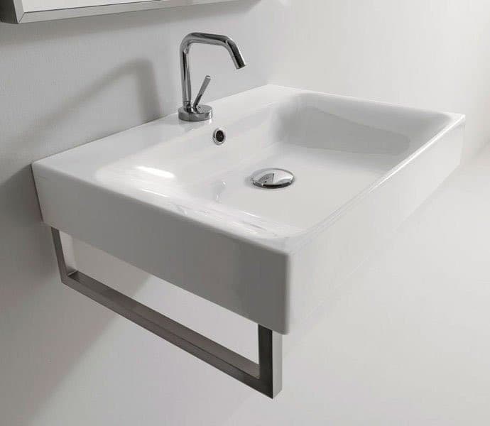 CENTO umywalka ceramiczna 80x45cm, prostokątna biała