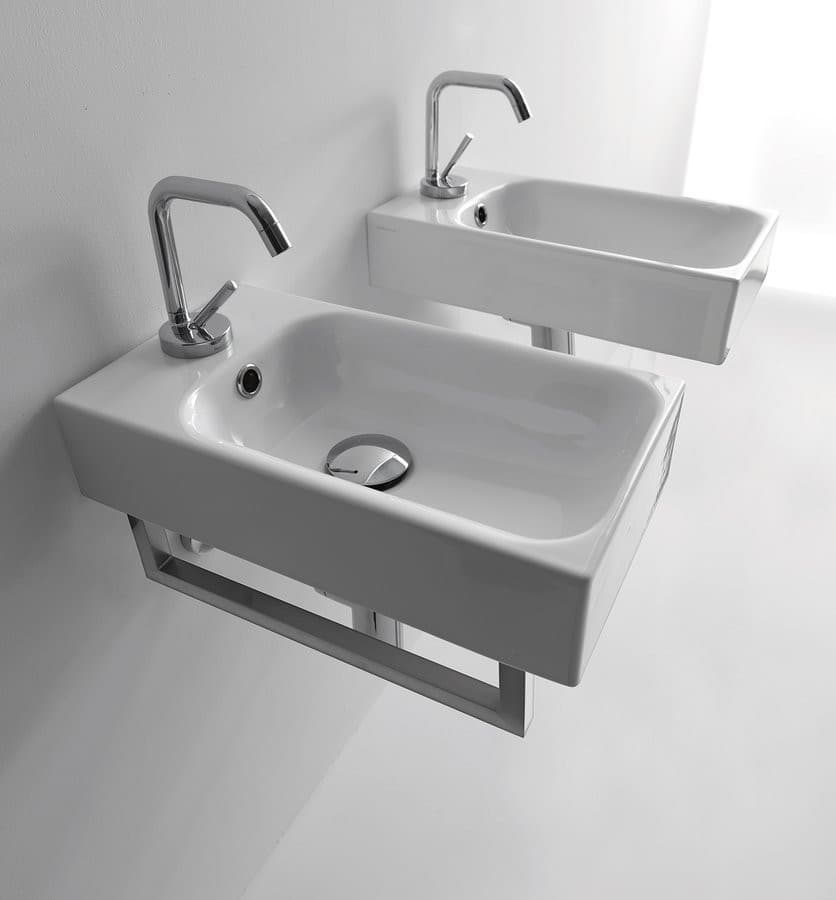 CENTO umywalka ceramiczna prostokątna 45x25cm, biały