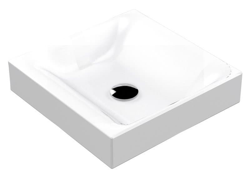 CENTO umywalka ceramiczna nablatowa 45x45cm kwadratowa, biały