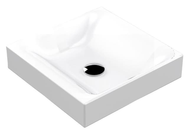 CENTO umywalka ceramiczna nablatowa 45x45cm kwadratowa, biały