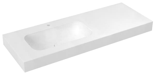 EMICO umywalka lewa 200x50 cm, Rockstone biały mat, wersja L