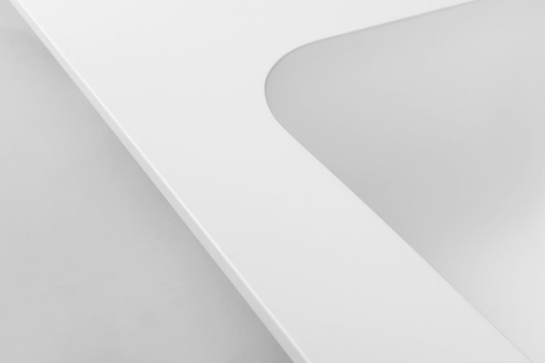ARUBA umywalka podwójna, 130x51,5 cm, Solid Surface biały mat