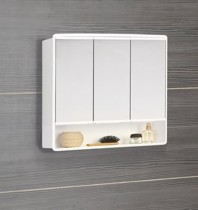 LYMO szafka z lustrem plastikowa 58x49x14,7 cm biała