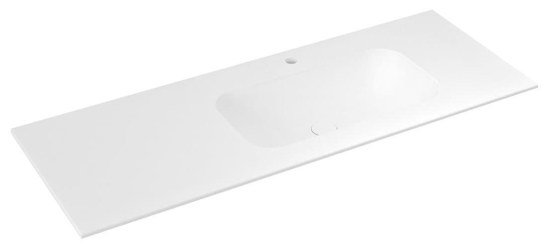 Umywalka ARUBA prawa, 140x51,5 cm, Rockstone biały mat